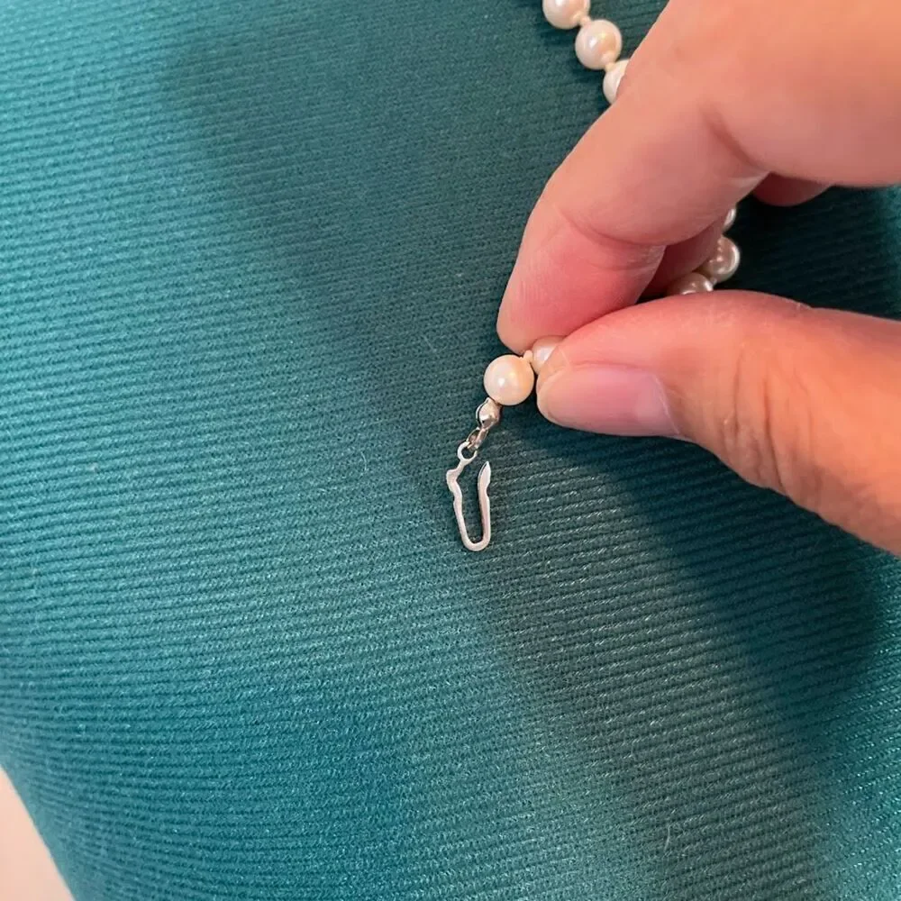 Beaded Long Graduated Faux Pearl Wedding Bridal Necklace